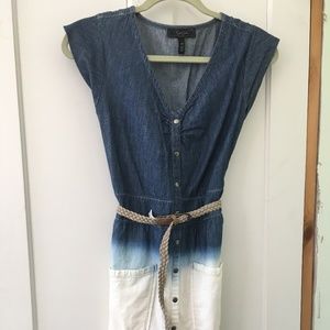 Ombre Jessica Simpson Button-Up Dress With Belt